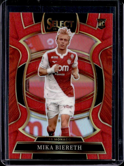 2025-26 Panini Select Ligue 1 Mika Biereth Terrace RC Red Rookie #/55 Monaco