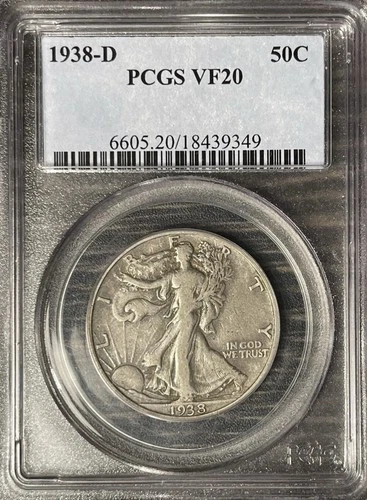 1938-D Walking Liberty Half Dollar PCGS VF-20