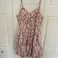 American Eagle Outfitters XL Floral Strappy Sleeveless Sundress Ivory Red Purple