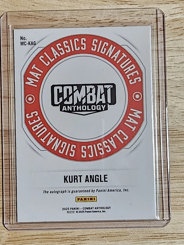 Alfombra Kurt Angle 2025 Panini Combat Anthology Classics Signatures azul automático/49 Foto 2 de 4