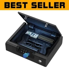 Robust Biometric Gun Safe for Home and Travel - Fingerprint & Digital PIN Unlock