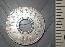 Fiji 1952 1/2 Penny coin. world currency 