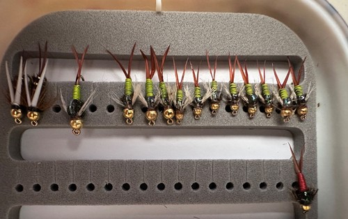 66 Assorted Nymph Flies Locking Montana Fly Co. Flybox Included Lot-SF 244 - Picture 3 of 5