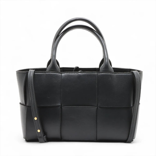 Bottega Veneta Maxi Intrecciato The Arco tote Leather 2 Way Handbag Black