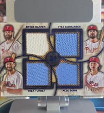 Topps Museum 2025 Quad Relic Sapphire /25 Harper Turner Bohm Phillies FPQR-HSTB