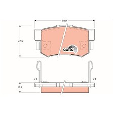 TRW Bremsbelagsatz Bremsklötze hinten 06430SCVA00 43022SP0E01HS | 687180