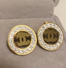 14K Gold Plated CZ Stud Earrings Round Flower Women s Jewelry Gift New