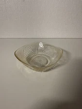 Vintage Old Duralex Square Glass Candy Bowl