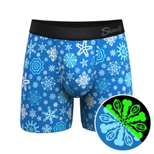 Naughty Snowflakes Boxer Briefs | Glow in the Dark Ball Hammock® Pouch