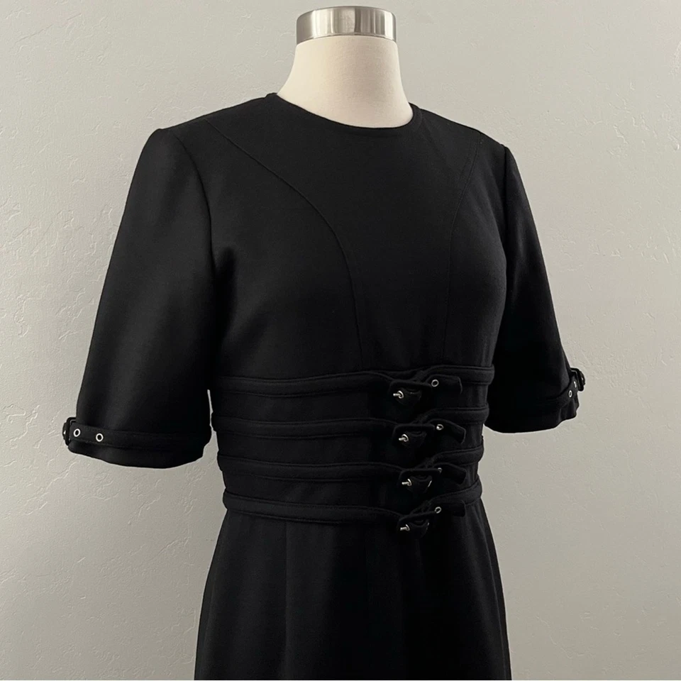 Tommy Hilfiger Special Edition Virgin Wool Midi Dress Quiet Luxury Black Size 8 - Image 4 of 4