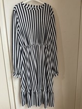 Shein black and white Striped Maxi long dress Dress - Size Large