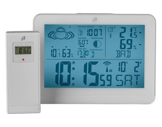 AURIOL® Design Funkwetterstation Wetterstation Funkstation weiß mit Außensensor