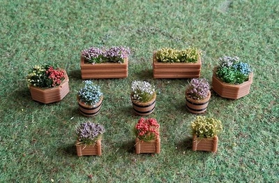 Howard Scenic Supplies - 'NEW' Assorted Planters (10) for 00/HO Model Rail