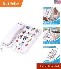 Big Button Phone for Seniors, Corded Landline Telephone with 10 Picture Keys,...