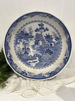 Antique Masons Ironstone Blue Willow Wash Bowl Basin Pitcher Set