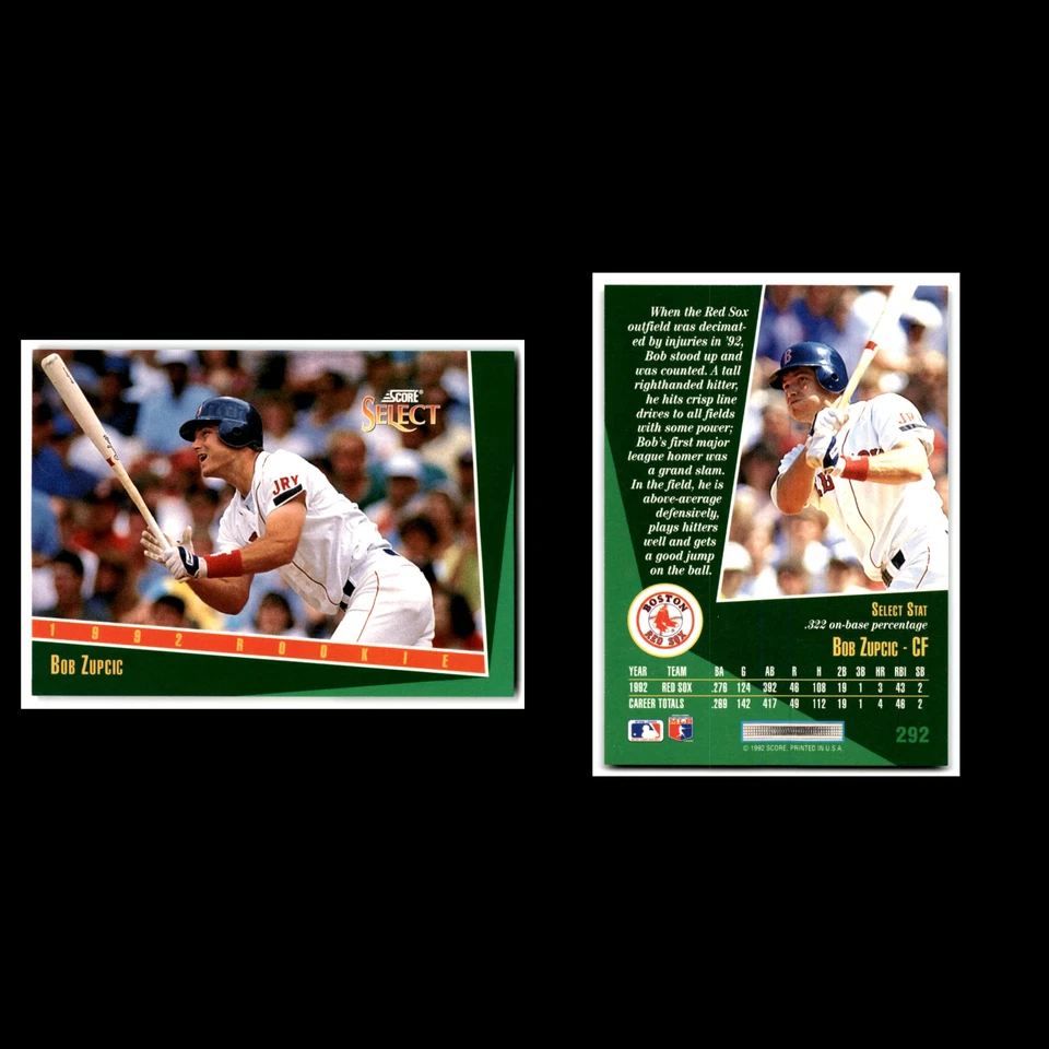 Bob Zupcic Rookie #292 1993 Select Boston Red Sox Baseball Card MLB NM - Image 3 of 3