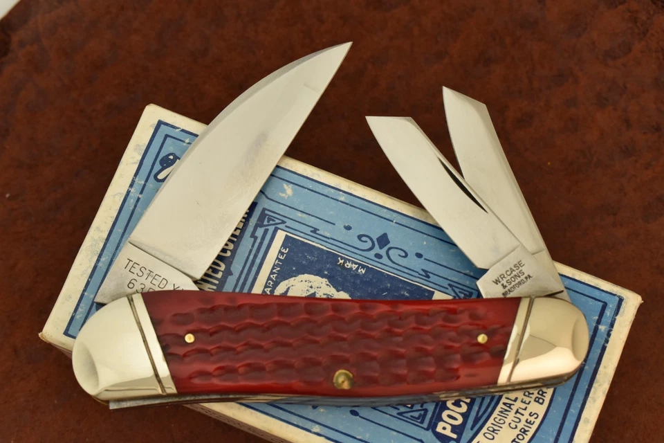 РЕДКИЙ 1 из 175 CASE CLASSIC XX МОРСКОЙ КОНЕК WHITTLER НОЖ КРАСНЫЙ КУКУРУЗНЫЙ ПОЧАТОК КОСТИ (27537) - Изображение 2 из 4