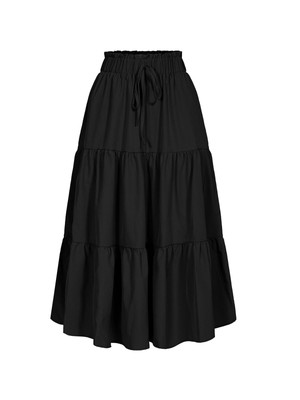 Black Skirts for Women 2025 Trendy Summer Tie Front High Waisted Ruffle Layer...