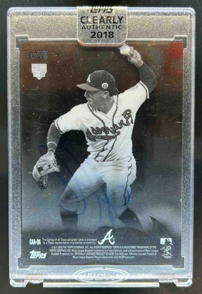 2018 Topps Clearly Authentic Ozzie Albies Auto Rookie RC #CAA-OA Braves - Image 2 of 2