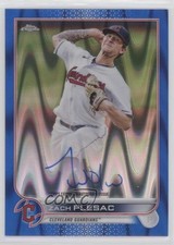 2022 Topps Chrome Veteran Blue RayWave Refractor 132/150 Zach Plesac Auto 4z8
