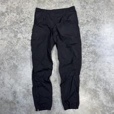 Vintage Nike Track Pants Mens Medium Black Nylon Windbreaker Zip Cuffs 90s