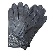 Auth Burberry - Black Leather Women's Gloves