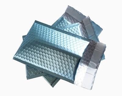 ProLine Matte Metallic Ice Blue Bubble Mailers 6.5x10 Inch Extra Wide Self Se...