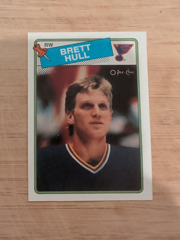 1988-89 O-Pee-Chee Brett Hull Rookie RC Card #66 Saint Louis Blues NEAR MINT +
