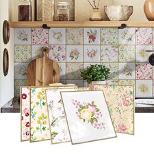 Peel and Stick Backsplash Pink Tile Stickers - 12Pcs 5.9x5.9 Inch Removable W...