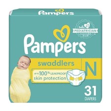 Pampers Swaddlers Newborn Diapers Size 0 31 Count 0.78 per nappy