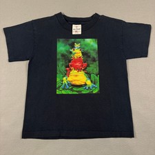 Vintage 90's Single Stitch Baby Tee Frogs Black Graphic Tee Alore Made In USA