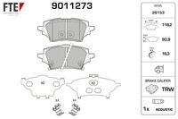Bremsbelagsatz Scheibenbremse FTE 9011273 FüR Toyota Corolla HR Yaris VAN NGX10_