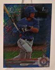 2017 Bowman Chrome Leody Taveras 1st Bowman Mini Blue Shimmer /150 #BCP158