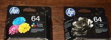 Genuine HP 64 Black  Tri Color Ink Cartridges Dated 2027