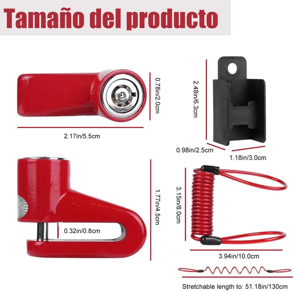 Lucchetto per Monopattino Elettrico, Catena Antifurto Moto, Accessori per Scoote - Immagine 2 di 4