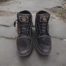 Indie Ridge Womens Blk Leather Motorcycle Boots The Knight 5.0 Ventilated Size 7