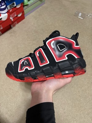 Size 9 - Nike Air More Uptempo '96 Black White Laser Crimson Red Bred