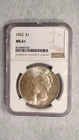 1922 P Peace Dollar NGC MS61 UNCIRCULATED $1 Coin BUY IT NOW!