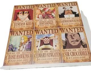 One Piece Wanted Posters x6 Lot Anime Manga 12x8"