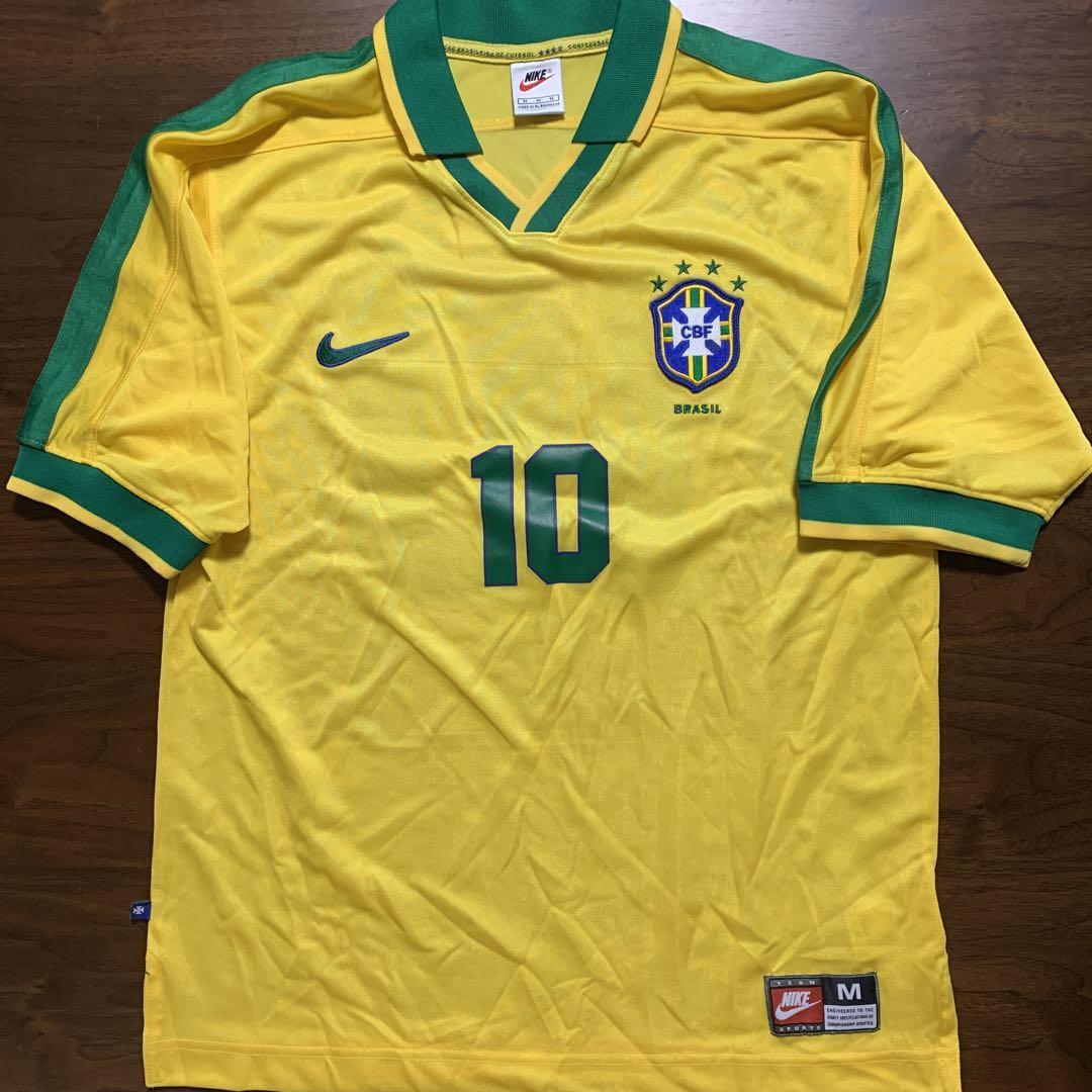 【正規品】1997 ブラジル代表 ホーム サイズL ナイキ Vintage Brazil 1997 Home Yellow Size M Nike Soccer Jersey