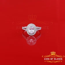 3.29ct Cubic Zirconia Sterling White Silver Oval Engagement Womens Ring Size 7