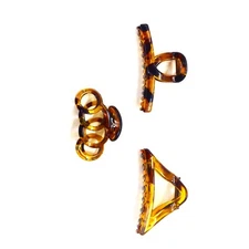 Hair Accessories Golden Plastic Hair Clutch for Women, Medium Size, Trendy Hair