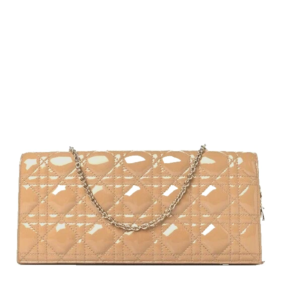 Embrayage convertible Christian Dior brevet Cannage Lady Dior beige