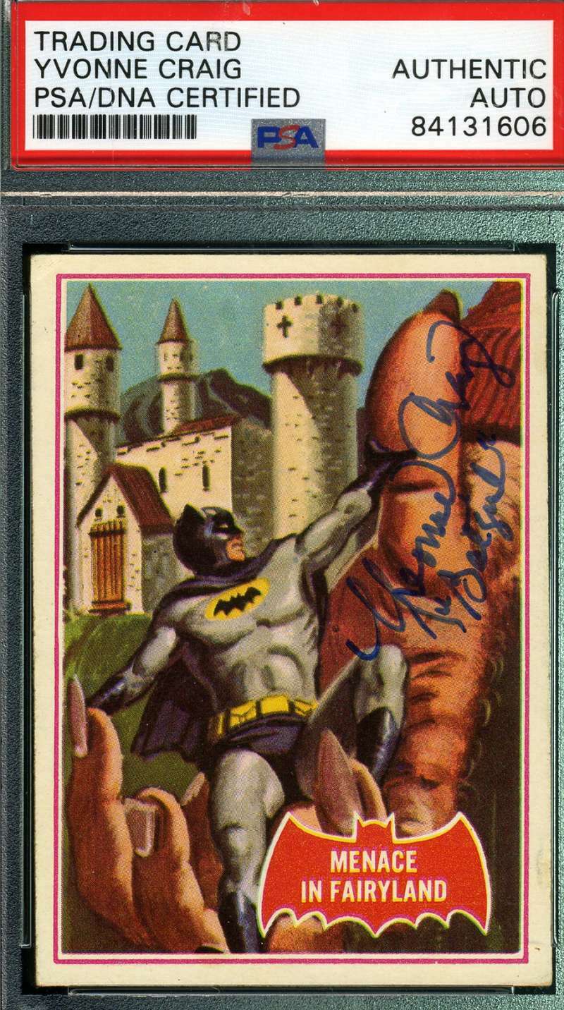 Yvonne Craig Psa Dna Coa Hand Signed 1966 Batman Card #43a Autograph