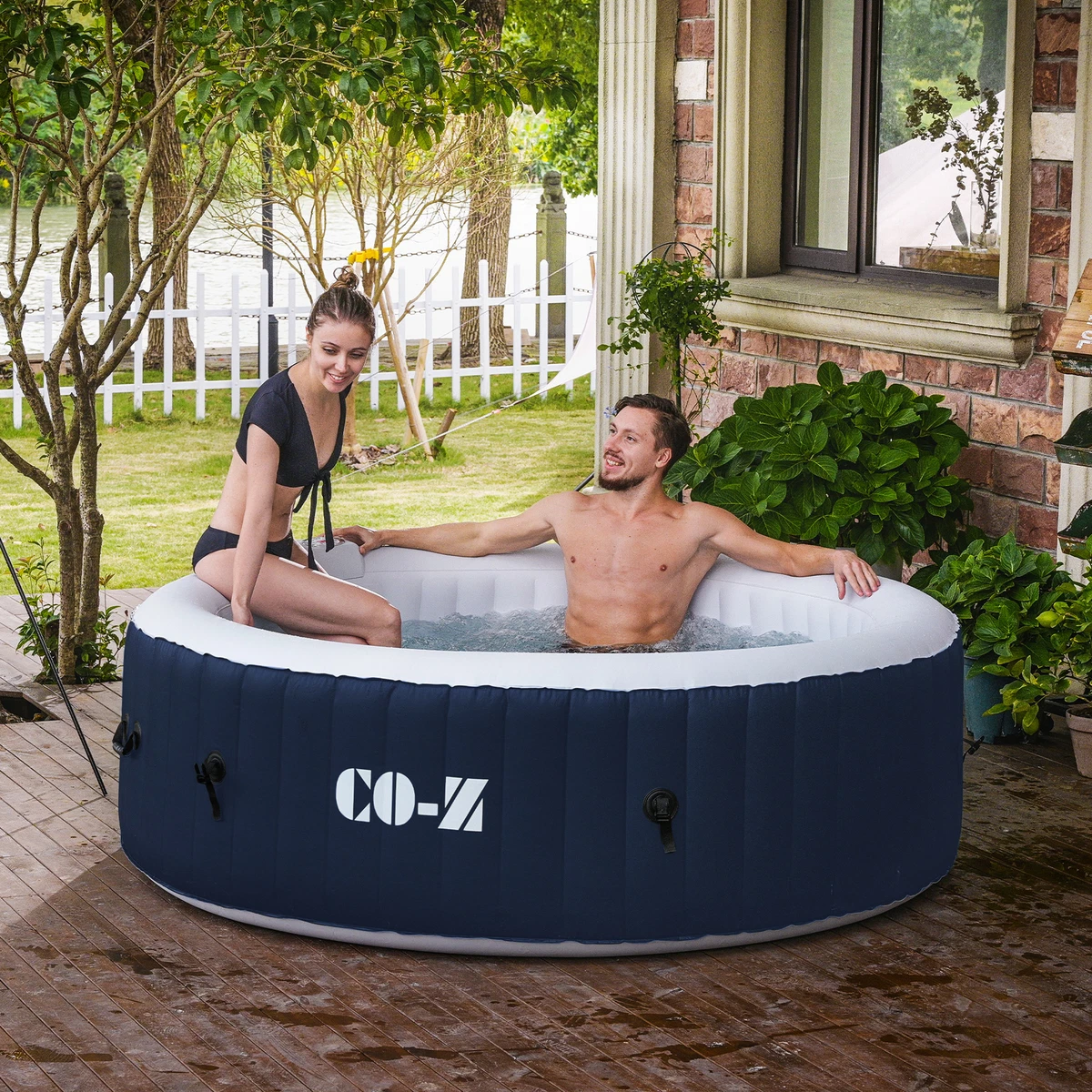 CO-Z Simple Spa 6 Person Portable Inflatable Hot Tub Jet Spa with Pump and  Cover