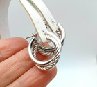 14K White Gold Double Hoop Braided Rope Earrings [E330] — photo 3