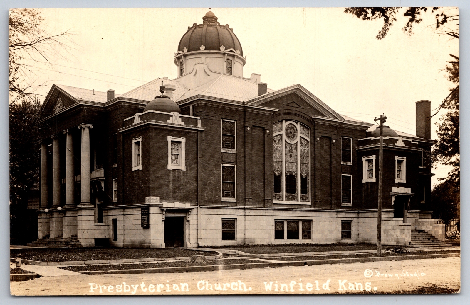 Winfield KansasPresbyterian ChurchStained Glass Windows1920s RPPC eBay