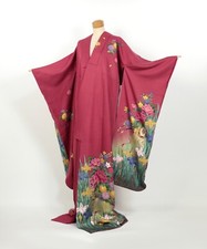 Kimono / Beautiful and Elegant Japanese Vintage Furisode / dress / robe / 24582