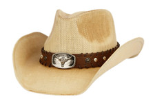 VINTAGE WESTERN COWBOY HATS WITH BULL BADGE