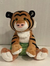 EUC Melissa  Doug Baby Tiger Cub Plush Stuffed Animal Green Reusable Diaper 11"
